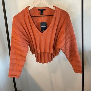 Orange Cropped Sweater NWT